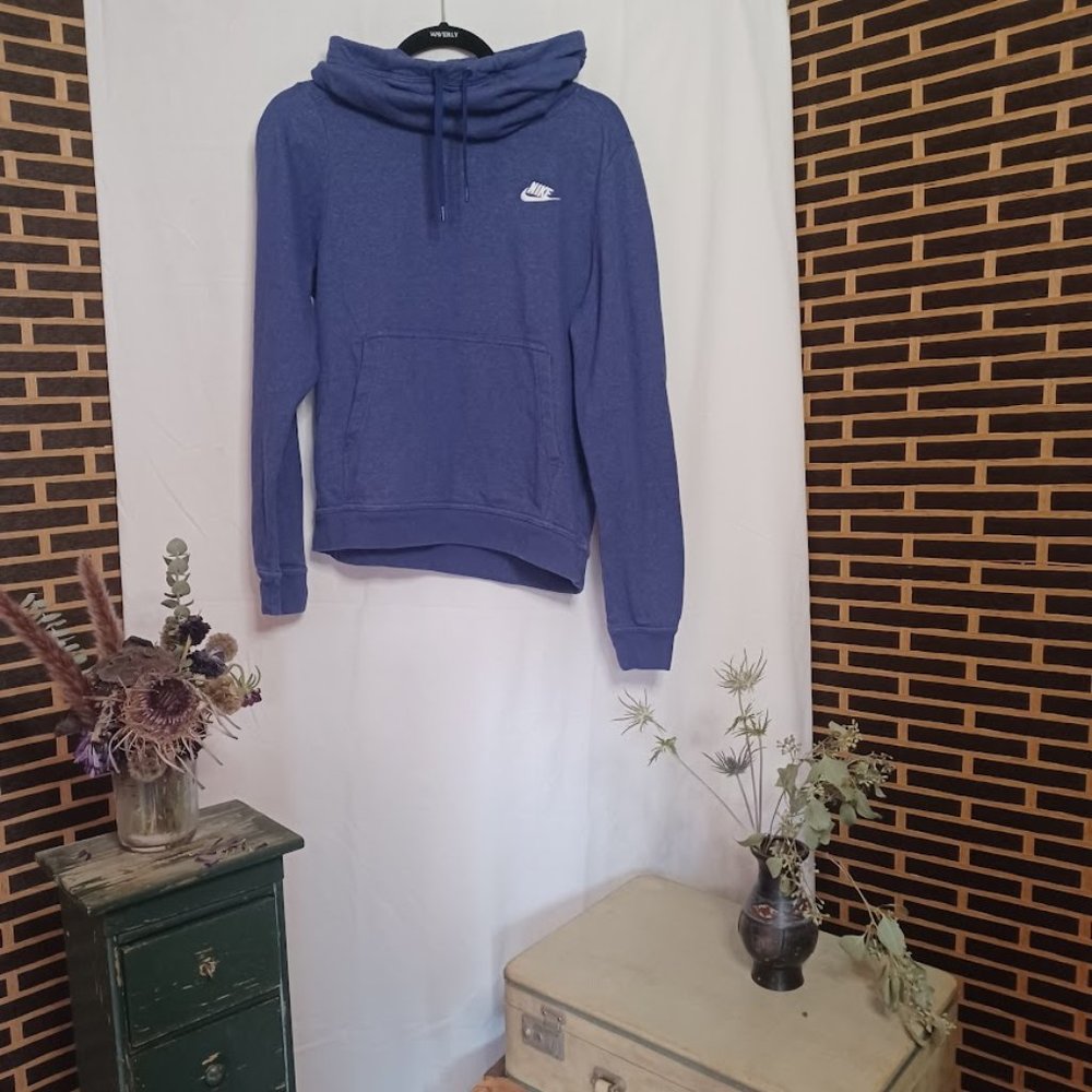 Nike Blue Funnel Neck Hoodie - Size Medium
